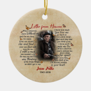 Gepersonaliseerde Memorial Photo Ornament Letter v