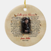 Gepersonaliseerde Memorial Photo Ornament Letter v (Achterkant)