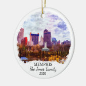 Gepersonaliseerde Memphis Ornament, Tennessee Stat Keramisch Ornament (Links)
