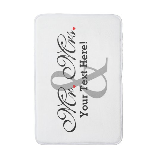 Gepersonaliseerde meneer en mevrouw Plus  kleur Badmat (Voorkant Verticaal)