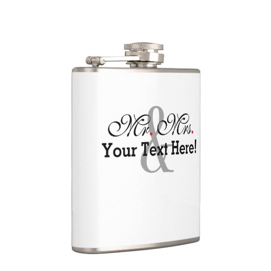 Gepersonaliseerde meneer en mevrouw Plus kleur Heupfles (Rechts)