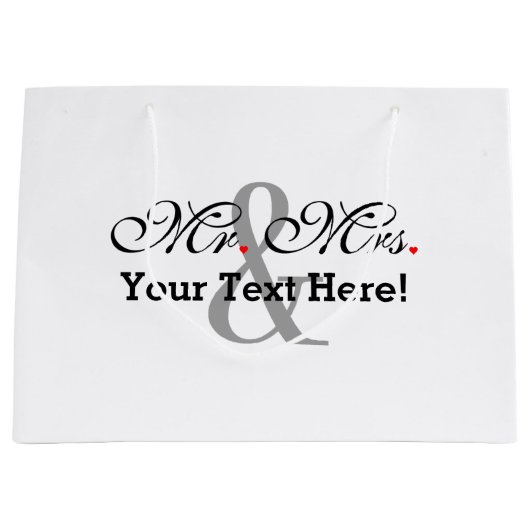 Gepersonaliseerde meneer en mevrouw Plus  kleur Large Cadeautasje (Voorkant)