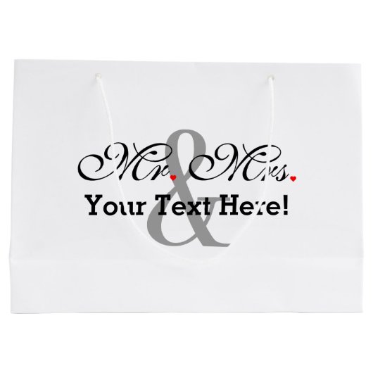 Gepersonaliseerde meneer en mevrouw Plus  kleur Large Cadeautasje (Achterkant)