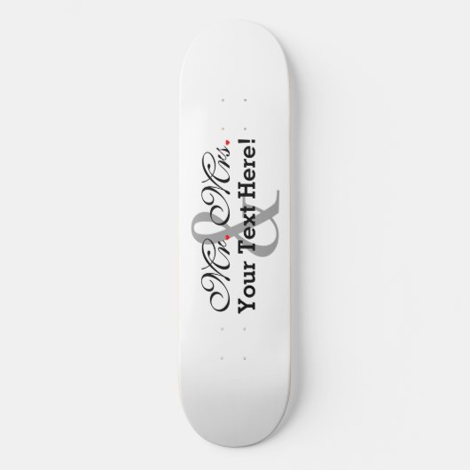 Gepersonaliseerde meneer en mevrouw Plus  kleur Persoonlijk Skateboard (Voorkant)