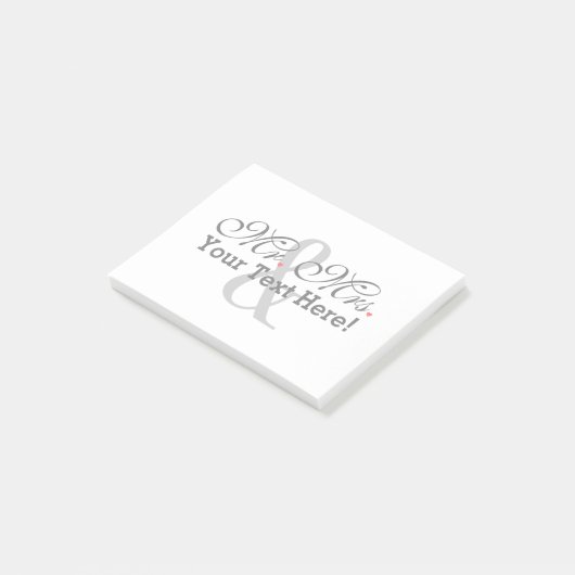 Gepersonaliseerde meneer en mevrouw Plus  kleur Post-it® Notes (Schuin)