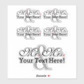 Gepersonaliseerde meneer en mevrouw Plus kleur Sticker (Vel)