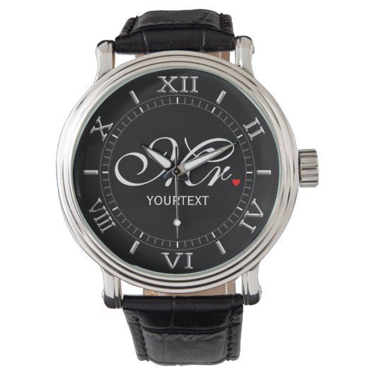 Gepersonaliseerde meneer Husband Groom Zijne Hers  Horloge (Voorkant)