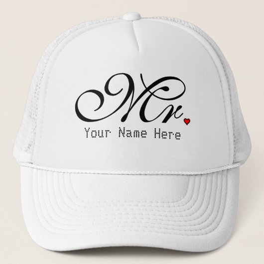 Gepersonaliseerde meneer Husband Groom Zijne Hers  Trucker Pet (Voorkant)