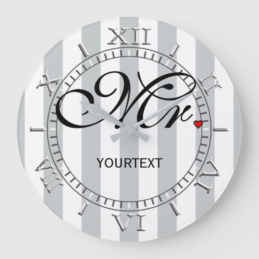 Gepersonaliseerde meneer op een grote klok (Voorkant)