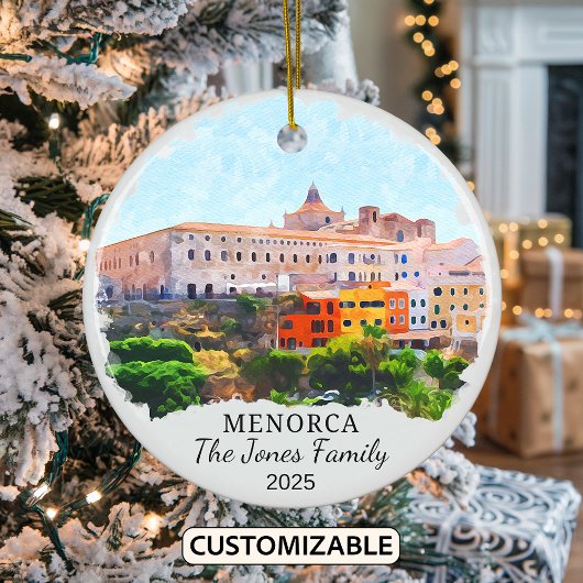 Gepersonaliseerde Menorca Ornament, Spanje Keramisch Ornament