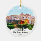 Gepersonaliseerde Menorca Ornament, Spanje Keramisch Ornament (Voorkant)