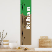 Gepersonaliseerde menselijke groei grafiek liniaal poster (Keuken)