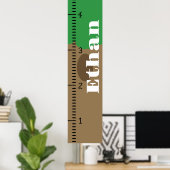 Gepersonaliseerde menselijke groei grafiek liniaal poster (Thuiskantoor)