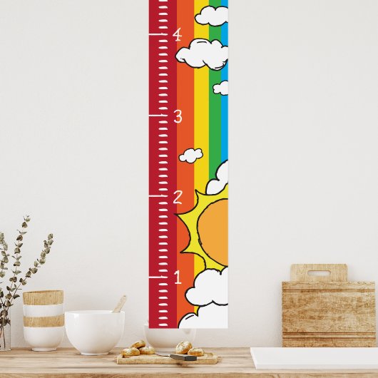 Gepersonaliseerde menselijke groei grafiek liniaal poster (Keuken)