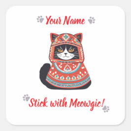 Gepersonaliseerde Meowgic Cat Sticker Gift!