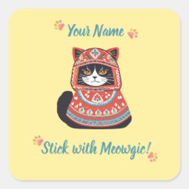 Gepersonaliseerde Meowgic Cat Sticker Gift!
