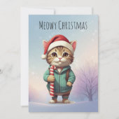 Gepersonaliseerde Meowy Kerst Grappige Kat Feestdagenkaart (Voorkant)
