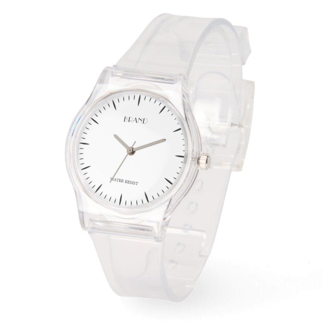 Gepersonaliseerde merk Silicone Strap Clear Horloge (Hoek)