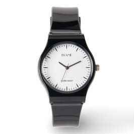 Gepersonaliseerde merk Silicone Strap Zwart Horloge