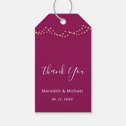 Gepersonaliseerde Merlot Color Classic Cadeaulabel (Voorkant)