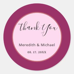 Gepersonaliseerde Merlot Kleur Classic Ronde Sticker