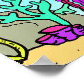 Gepersonaliseerde Mermaid en Zee Schepingsvrienden Poster (Hoek)