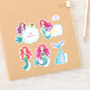 Gepersonaliseerde Mermaid Onderwater Naam Labels