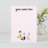 Gepersonaliseerde Mermaid Stationery Notecards Kaart (Staand voorkant)