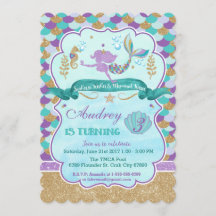 Gepersonaliseerde Mermaid verjaardagsfeestje