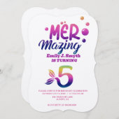 Gepersonaliseerde Mermaid verjaardagsuitnodigingen Kaart (Voorkant / Achterkant)