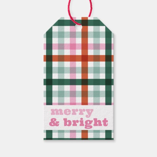 Gepersonaliseerde Merry and Bright Christmas Gift Cadeaulabel (Voorkant)