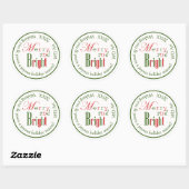 Gepersonaliseerde "Merry and Bright" Xmas Stickers (Vel)