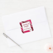 Gepersonaliseerde Merry & Bright Fun Red Christmas Vierkante Sticker (Envelop)