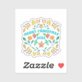 GEPERSONALISEERDE MERRY CHRISTMAS 2023 STICKER (Vel)