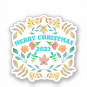 GEPERSONALISEERDE MERRY CHRISTMAS 2023 STICKER (Voorkant)