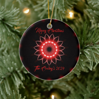 Gepersonaliseerde Merry Christmas Abstracte Prism Keramisch Ornament