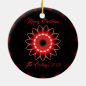 Gepersonaliseerde Merry Christmas Abstracte Prism  Keramisch Ornament (Achterkant)