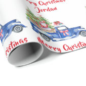 Gepersonaliseerde Merry Christmas Animals Boerderi Cadeaupapier (Rol Hoek)