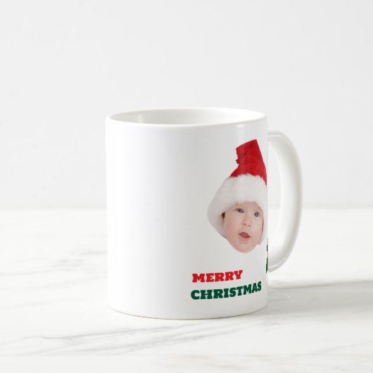 Gepersonaliseerde Merry Christmas Custom Baby Face Koffiemok (Voorkant rechts)