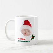 Gepersonaliseerde Merry Christmas Custom Baby Face Koffiemok (Links)