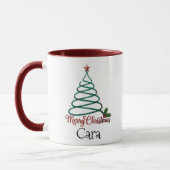 Gepersonaliseerde Merry Christmas Custom Naam Gift Mok (Links)