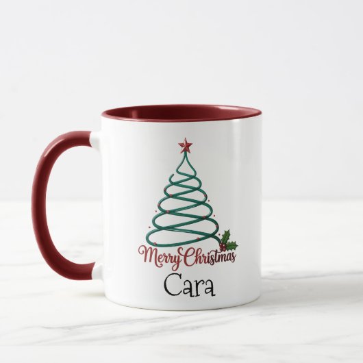 Gepersonaliseerde Merry Christmas Custom Naam Gift Mok (Links)