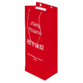 Gepersonaliseerde Merry Christmas Decant Nu Rood Wijn Cadeautas (Achterkant Gekanteld)