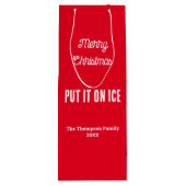 Gepersonaliseerde Merry Christmas Decant Nu Rood Wijn Cadeautas (Achterkant)