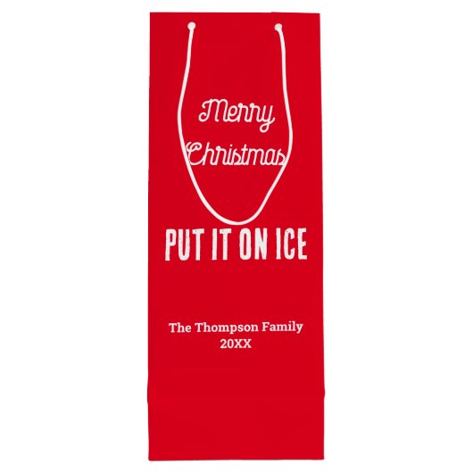 Gepersonaliseerde Merry Christmas Decant Nu Rood Wijn Cadeautas (Achterkant)