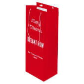 Gepersonaliseerde Merry Christmas Decant Nu Rood Wijn Cadeautas (Voorkant Gekanteld)