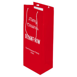 Gepersonaliseerde Merry Christmas Decant Nu Rood Wijn Cadeautas