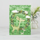 Gepersonaliseerde Merry Christmas Deer Kaart (Staand voorkant)