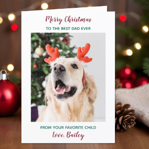 Gepersonaliseerde Merry Christmas Dog Dad Pet Foto Feestdagen Kaart