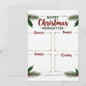 Gepersonaliseerde Merry Christmas Family Nieuwsbri Kaart (Voorkant / Achterkant)